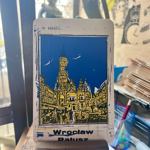 Kartka pocztowa „Wrocław – Ratusz” (Linoryt) Kartka pocztowa „Wrocław – Ratusz” (Linoryt)